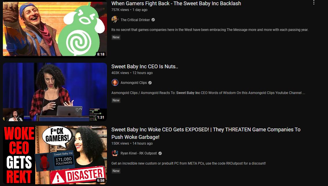 sweet baby inc youtuber videos.PNG